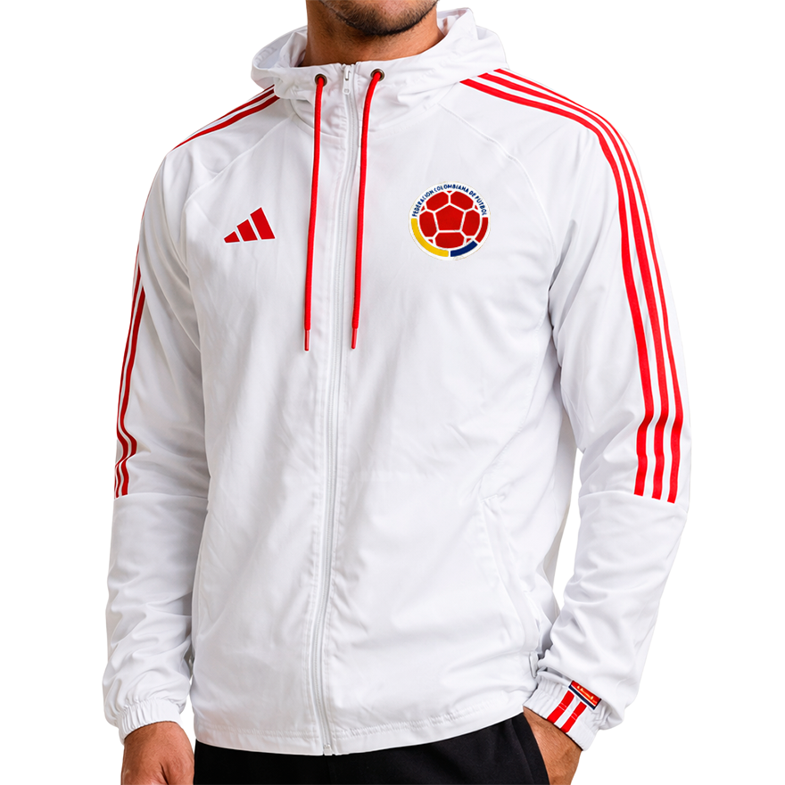 LM-007 CHAQUETA COLOMBIA BLANCO LINEA ROJA